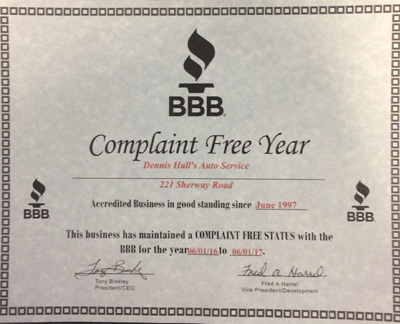 Dennis Halls Auto Service | BBB Complaint Free Since 1997! | 865-690-1151 | 221 Sherway Rd, Knoxville TN 37922